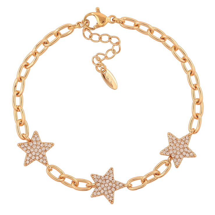 Браслет Xuping цвет Позолота 18K "Цепочка с вставками звезды" размер с доп. цепочкой 16.5-20см х 4-11мм фото №19 Браслет Xuping цвет Позолота 18K "Цепочка с вставками звезды" размер с доп. цепочкой 16.5-20см х 4-11мм фото №19