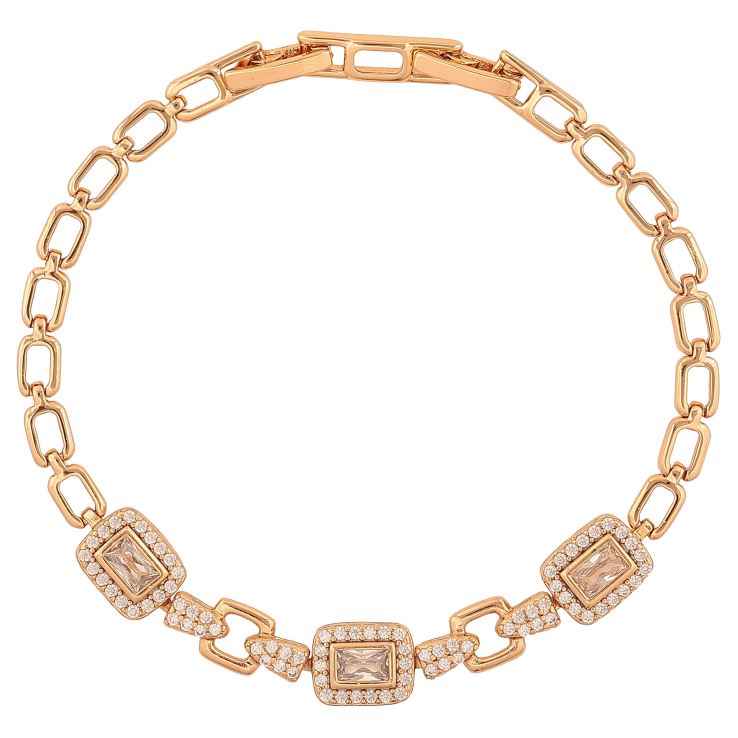Браслет Xuping цвет Позолота 18K "Узор с кристаллами" длинна с доп. замком 17,19см х 4-8мм фото №11