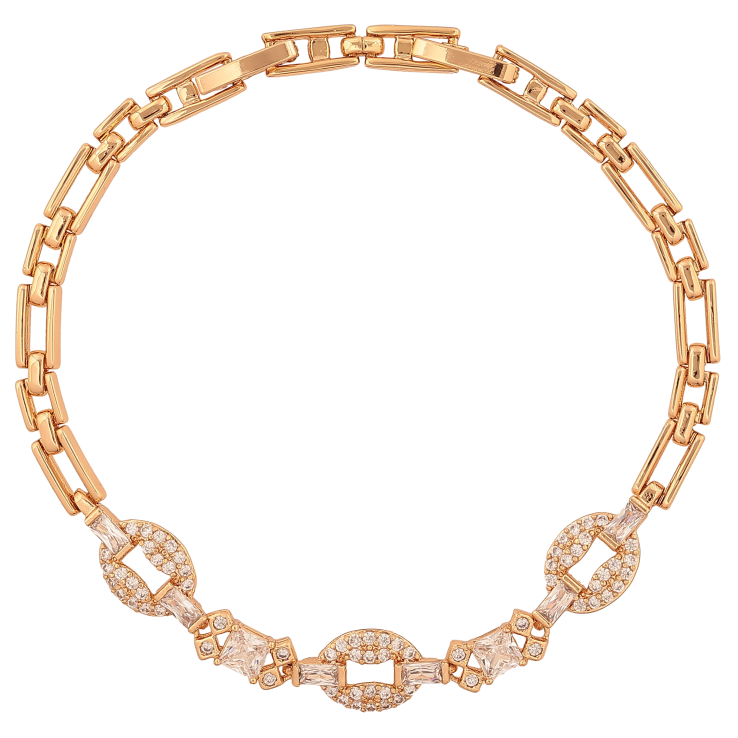 Браслет Xuping цвет Позолота 18K "Узор с кристаллами" длинна с доп. замком 18,20см х 4-8мм фото №15