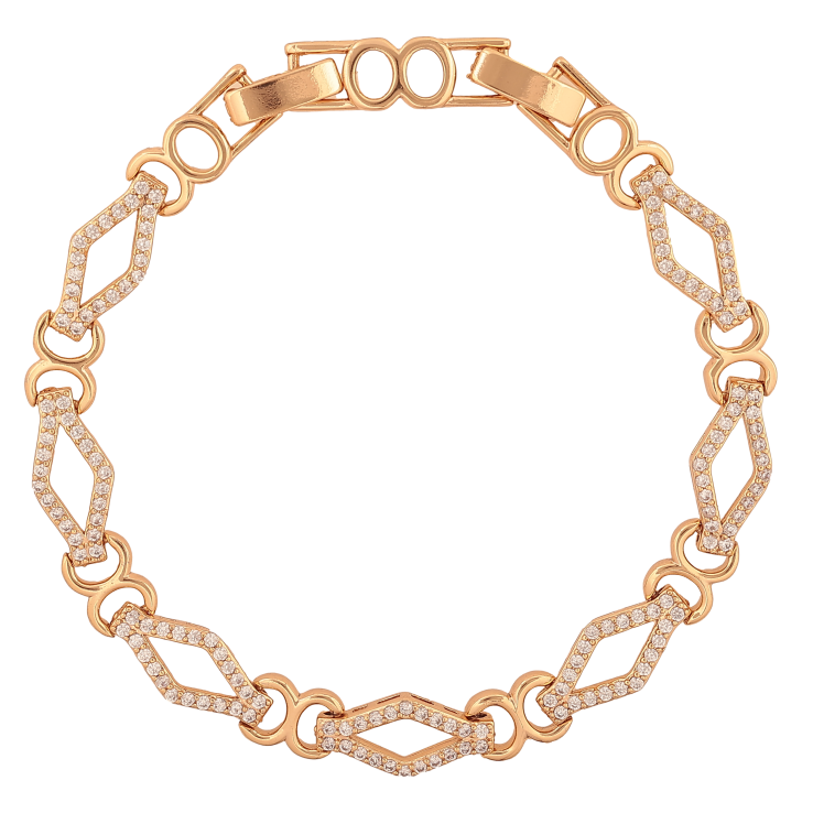 Браслет Xuping цвет Позолота 18K "Узор с кристаллами" размер с доп. замком 17,19см х 6-7мм фото №21