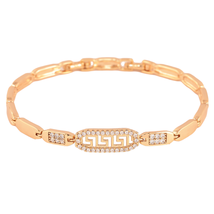Браслет Xuping цвет Позолота 18K "Узор с кристаллами" размер с доп. замком 17,19см х 4-7мм фото №2 Браслет Xuping цвет Позолота 18K "Узор с кристаллами" размер с доп. замком 17,19см х 4-7мм фото №2