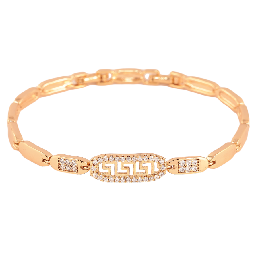 Браслет Xuping цвет Позолота 18K "Узор с кристаллами" размер с доп. замком 17,19см х 4-7мм фото №1 Браслет Xuping цвет Позолота 18K "Узор с кристаллами" размер с доп. замком 17,19см х 4-7мм фото №1