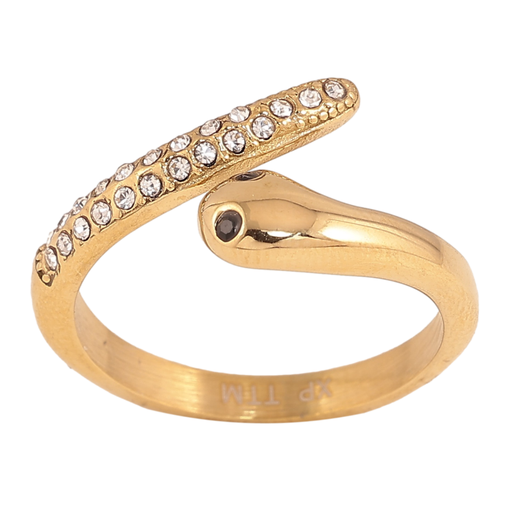 Каблучка Xuping TTM Stainless Steel колір 14К "Змія" фото №10 Каблучка Xuping TTM Stainless Steel колір 14К "Змія" фото №10
