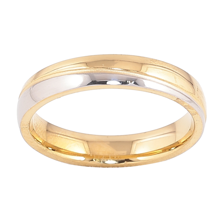 Кольцо Xuping TTM Stainless Steel цвет 14К+Родий "Декоративный узор" шир. 4мм фото №22