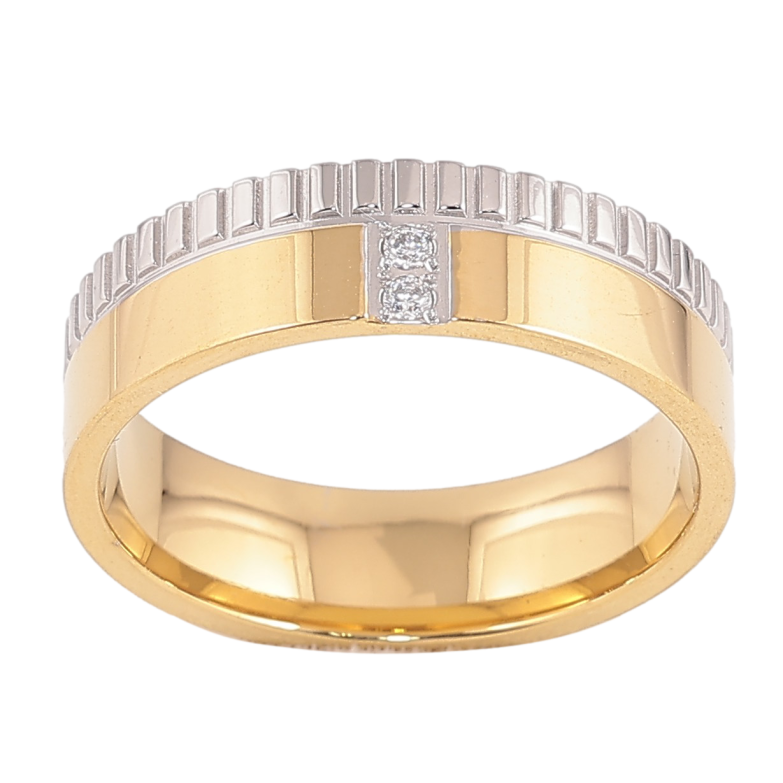 Каблучка Xuping TTM Stainless Steel колір 14К+Родій "Візерунок з кристалами" шир. 6мм фото №2 Каблучка Xuping TTM Stainless Steel колір 14К+Родій "Візерунок з кристалами" шир. 6мм фото №2