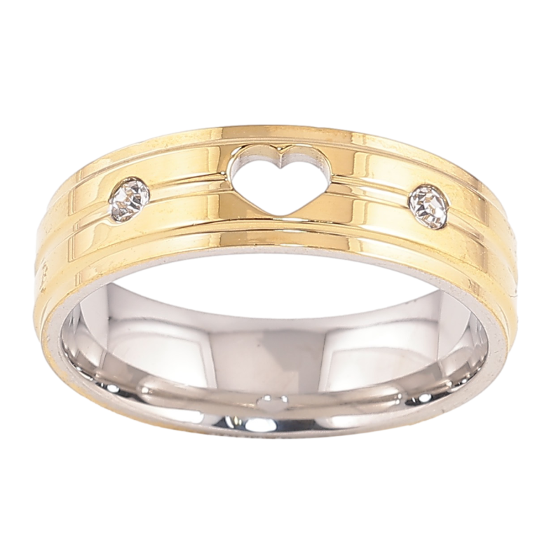 Каблучка Xuping TTM Stainless Steel колір 14К+Родій "Візерунок серце з кристалами" шир. 6мм фото №9 Каблучка Xuping TTM Stainless Steel колір 14К+Родій "Візерунок серце з кристалами" шир. 6мм фото №9