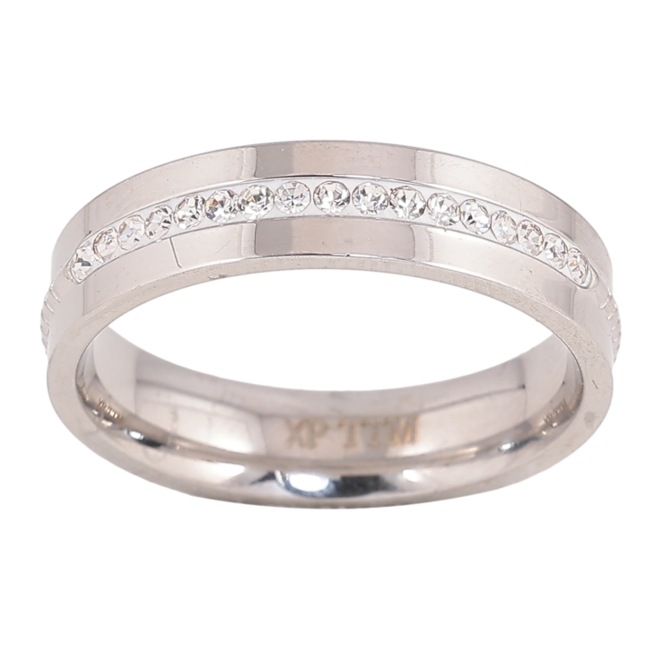 Каблучка Xuping TTM Stainless Steel колір Родій "Доріжка кристалів" шир. 5мм фото №24 Каблучка Xuping TTM Stainless Steel колір Родій "Доріжка кристалів" шир. 5мм фото №24