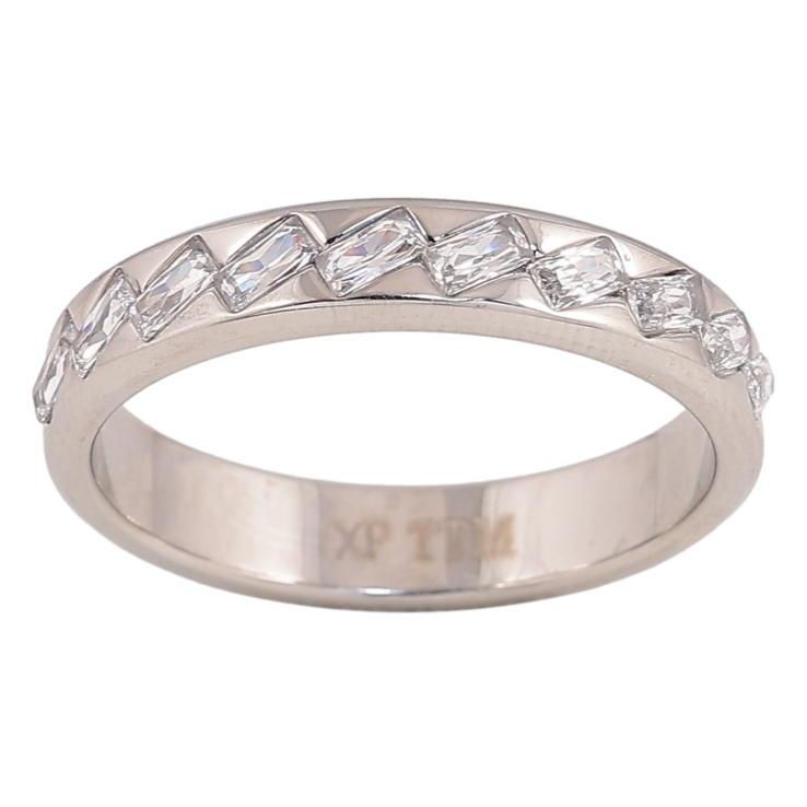 Каблучка Xuping TTM Stainless Steel колір Родій "Доріжка кристалів" шир. 4мм фото №17 Каблучка Xuping TTM Stainless Steel колір Родій "Доріжка кристалів" шир. 4мм фото №17