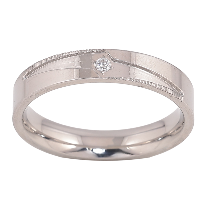 Каблучка Xuping TTM Stainless Steel колір Родій "Вставка кристал" шир. 4мм фото №2 Каблучка Xuping TTM Stainless Steel колір Родій "Вставка кристал" шир. 4мм фото №2
