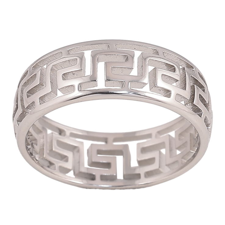 Каблучка Xuping TTM Stainless Steel колір Родій "Різьблений грецький орнамент" шир. 7мм фото №25 Каблучка Xuping TTM Stainless Steel колір Родій "Різьблений грецький орнамент" шир. 7мм фото №25