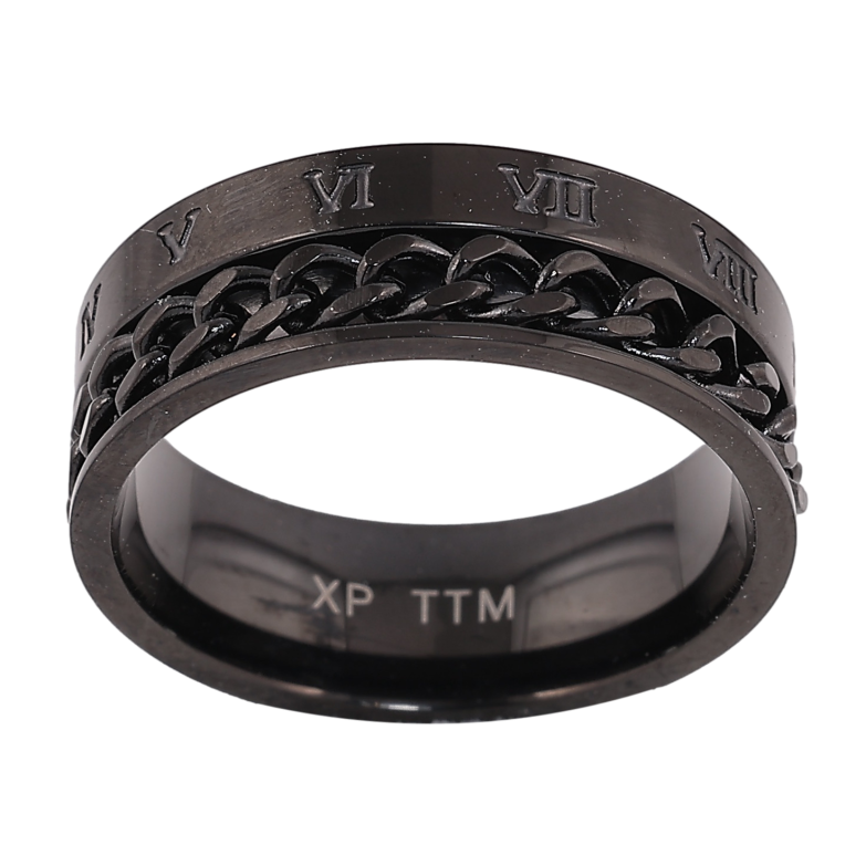 Каблучка Xuping TTM Stainless Steel колір black візерунок ланцюжок шир. 7мм фото №4 Каблучка Xuping TTM Stainless Steel колір black візерунок ланцюжок шир. 7мм фото №4