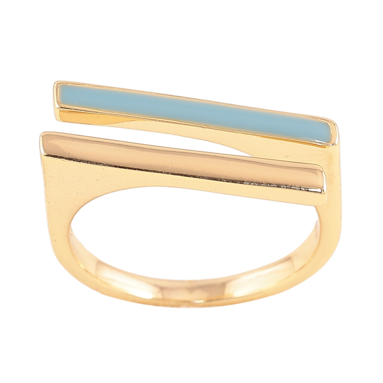 Каблучка Xuping колір Позолота 14K "Візерунок з блакитною емаллю" фото №14