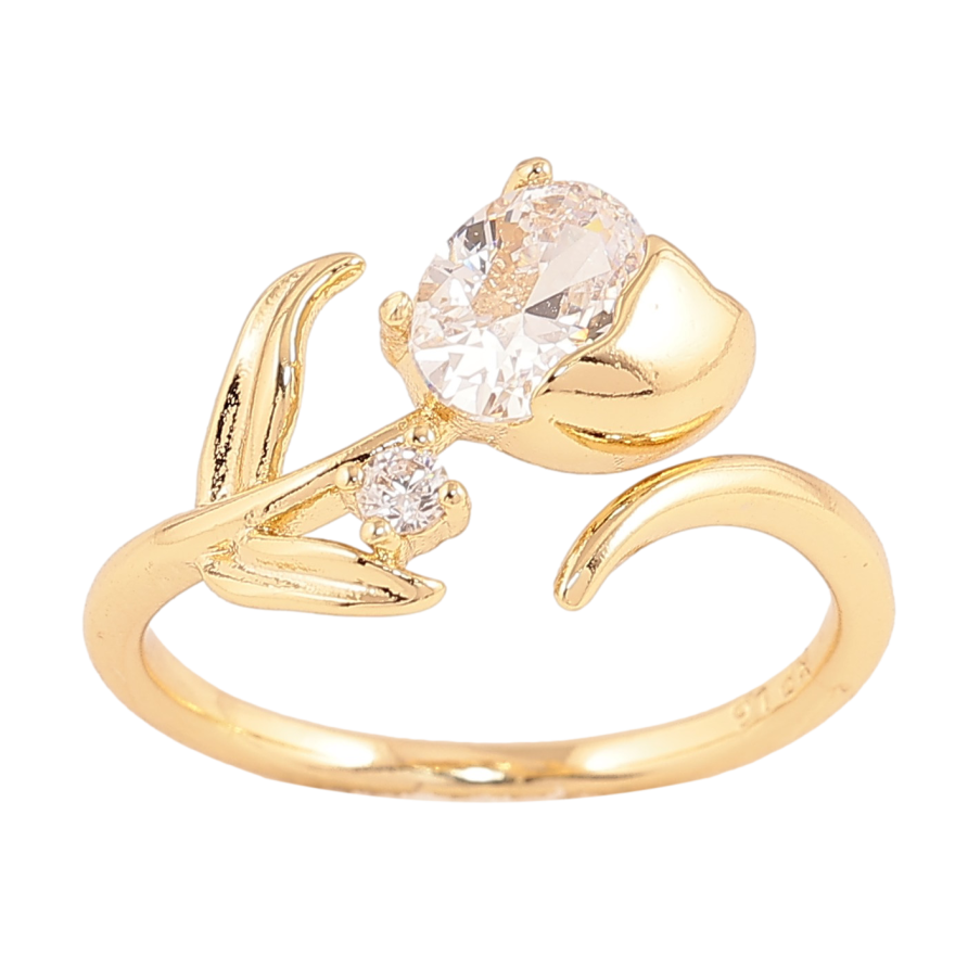 Кольцо Xuping цвет Позолота 14K "Кристальный цветок" фото №1 Кольцо Xuping цвет Позолота 14K "Кристальный цветок" фото №1