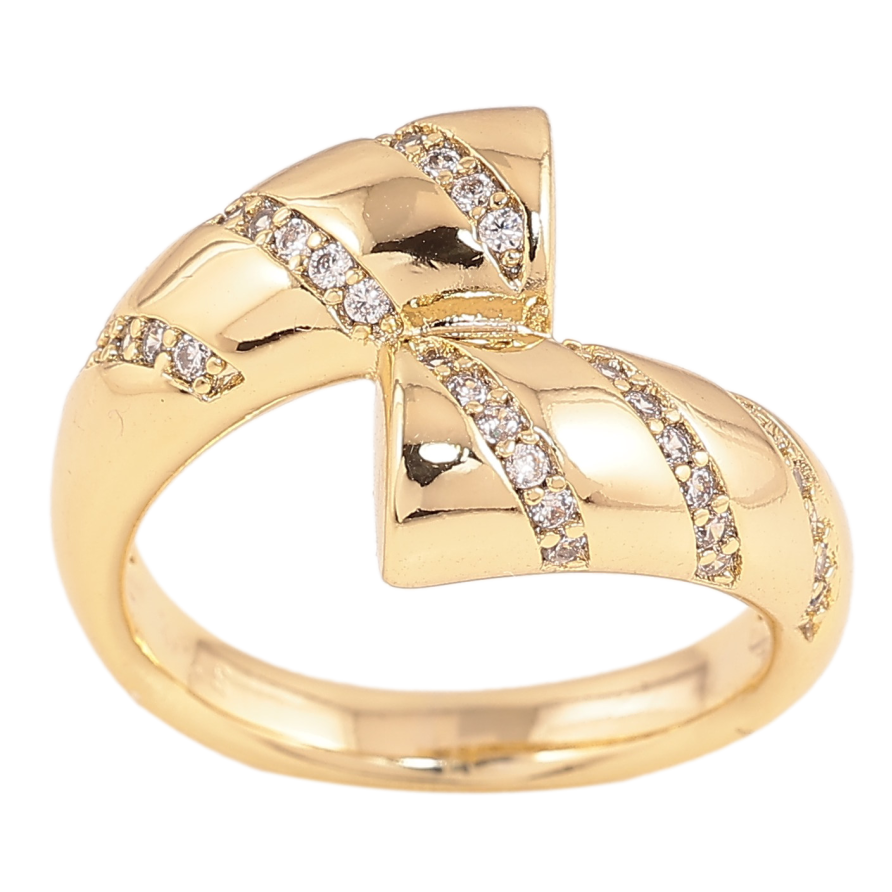 Кольцо Xuping цвет Позолота 14K "Узор с кристаллами" фото №1 Кольцо Xuping цвет Позолота 14K "Узор с кристаллами" фото №1