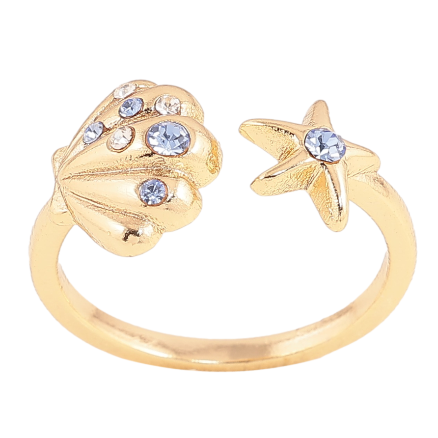 Кольцо Xuping цвет Позолота 14K "Ракушка с звездой" фото №1