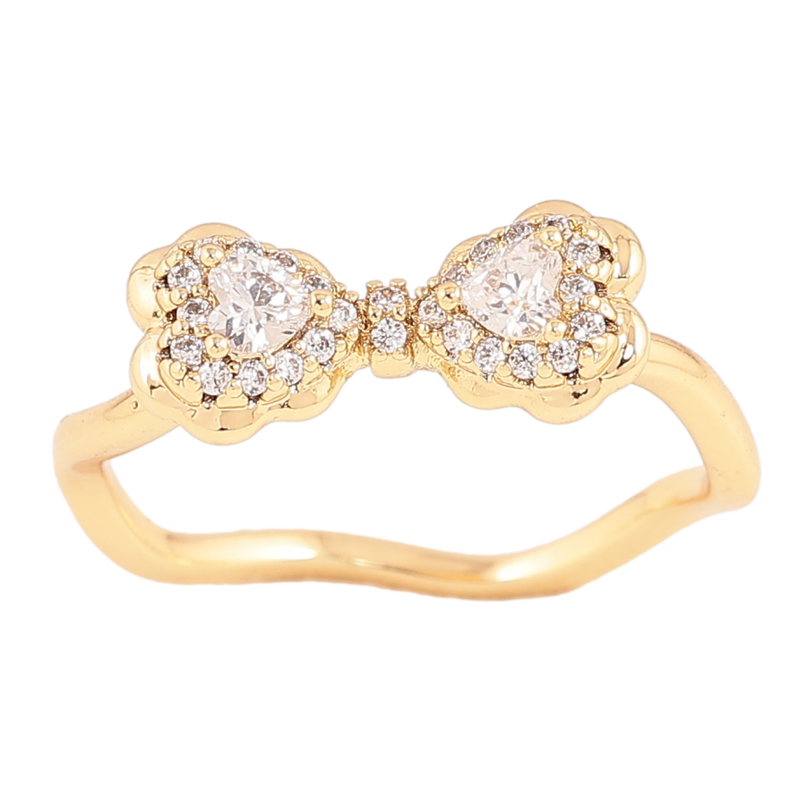 Кольцо Xuping цвет Позолота 14K "Кристальный бант" фото №1 Кольцо Xuping цвет Позолота 14K "Кристальный бант" фото №1