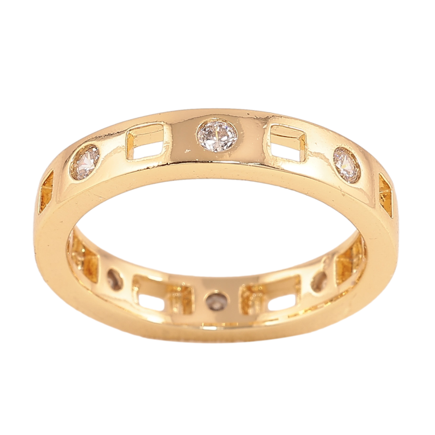 Каблучка Xuping колір Позолота 14K "Візерунок з кристалами" фото №1