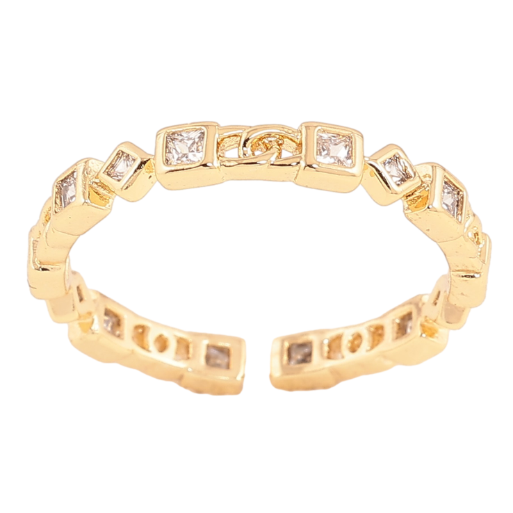 Кольцо Xuping цвет Позолота 14K "Узор с кристаллами" фото №5 Кольцо Xuping цвет Позолота 14K "Узор с кристаллами" фото №5