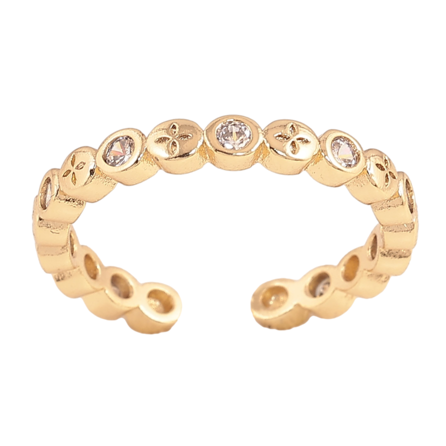 Кольцо Xuping цвет Позолота 14K "Узор с кристаллами" фото №1 Кольцо Xuping цвет Позолота 14K "Узор с кристаллами" фото №1