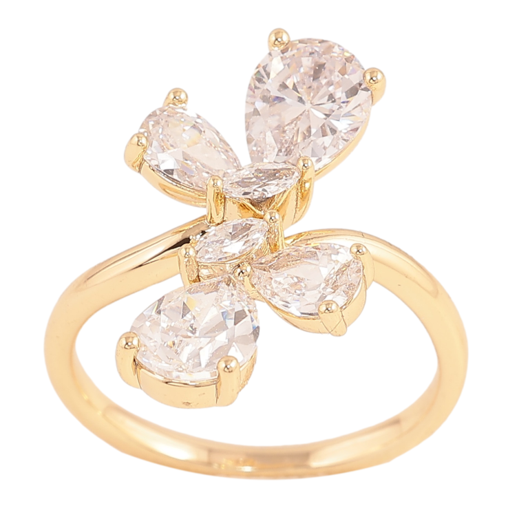 Кольцо Xuping цвет Позолота 14K "Узор с кристаллами" фото №23