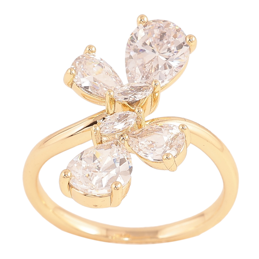 Кольцо Xuping цвет Позолота 14K "Узор с кристаллами" фото №1 Кольцо Xuping цвет Позолота 14K "Узор с кристаллами" фото №1