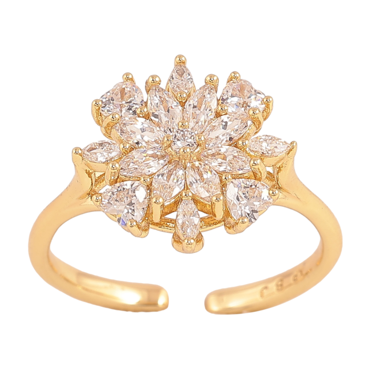 Кольцо Xuping цвет Позолота 14K "Кристальная снежинка" фото №21