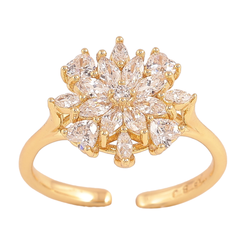 Кольцо Xuping цвет Позолота 14K "Кристальная снежинка" фото №1