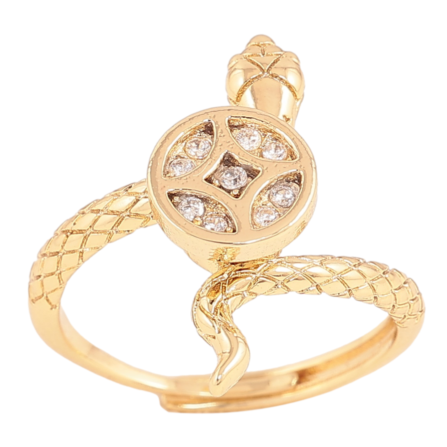 Кольцо Xuping цвет Позолота 14K "Змея со спиннером" фото №1 Кольцо Xuping цвет Позолота 14K "Змея со спиннером" фото №1