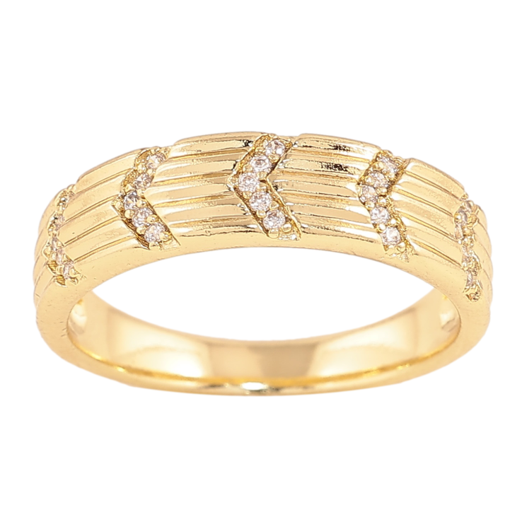 Каблучка Xuping колір Позолота 14K "Візерунок з кристалами" фото №16