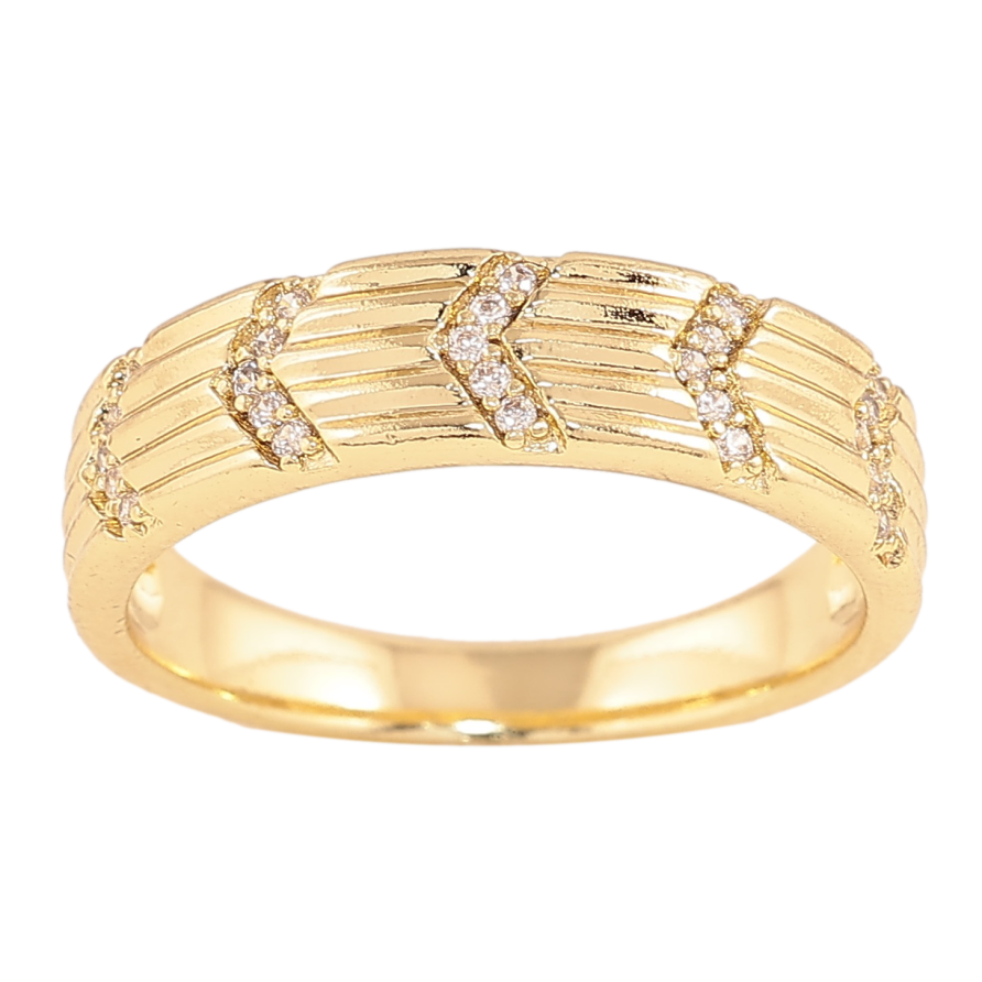 Каблучка Xuping колір Позолота 14K "Візерунок з кристалами" фото №1