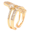 Каблучка Xuping колір Позолота 18K «Доріжки цирконію з шпилькою і кришталевою зіркою» фото №2 Каблучка Xuping колір Позолота 18K «Доріжки цирконію з шпилькою і кришталевою зіркою» фото №2