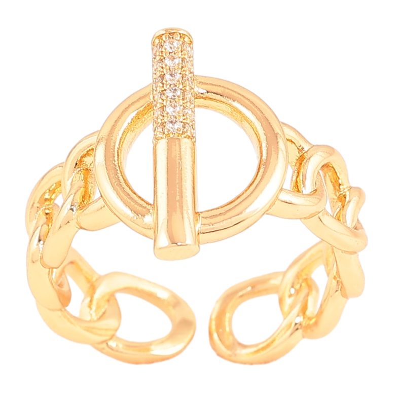 Кольцо Xuping цвет Позолота 18K "Декоративный узор цепочка с кругом" фото №1 Кольцо Xuping цвет Позолота 18K "Декоративный узор цепочка с кругом" фото №1