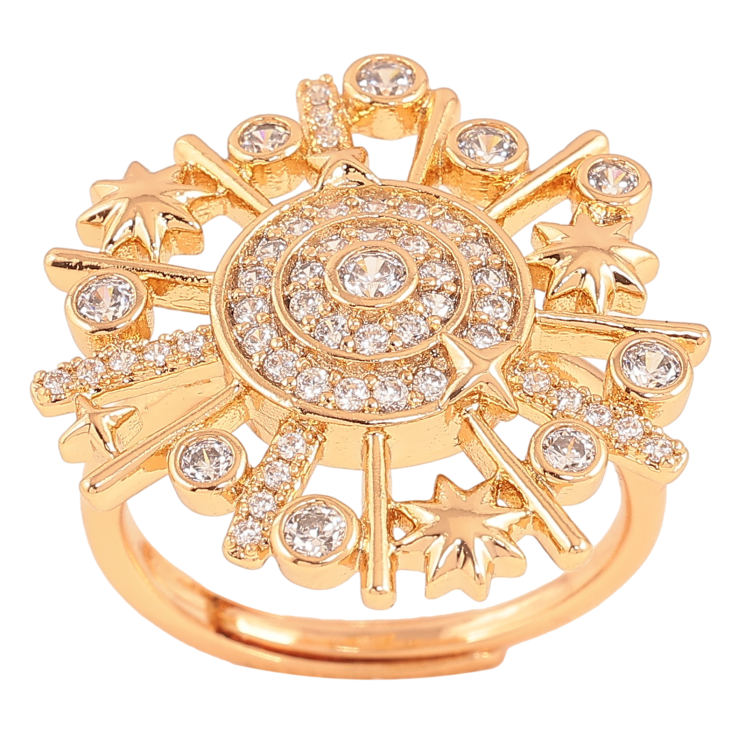 Кольцо Xuping цвет Позолота 18K "Узор с кристаллами" фото №25 Кольцо Xuping цвет Позолота 18K "Узор с кристаллами" фото №25