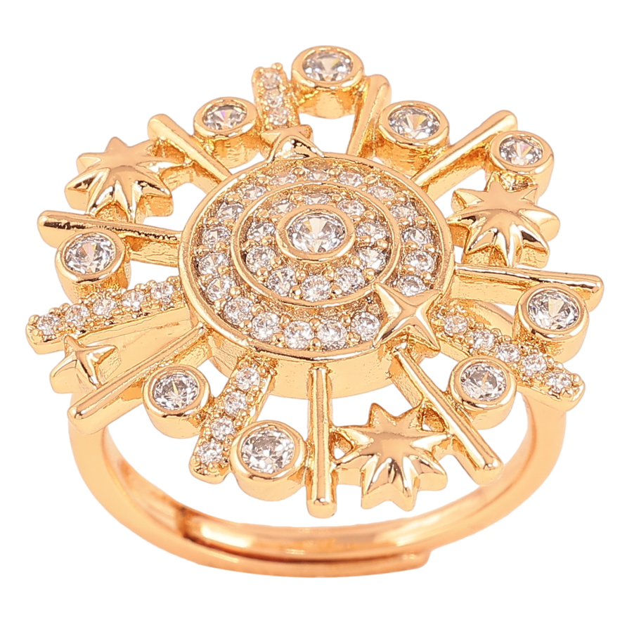 Кольцо Xuping цвет Позолота 18K "Узор с кристаллами" фото №1