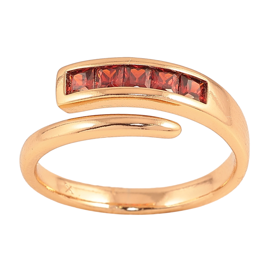 Кольцо Xuping цвет Позолота 18K "Дорожка красных кристаллов" фото №1