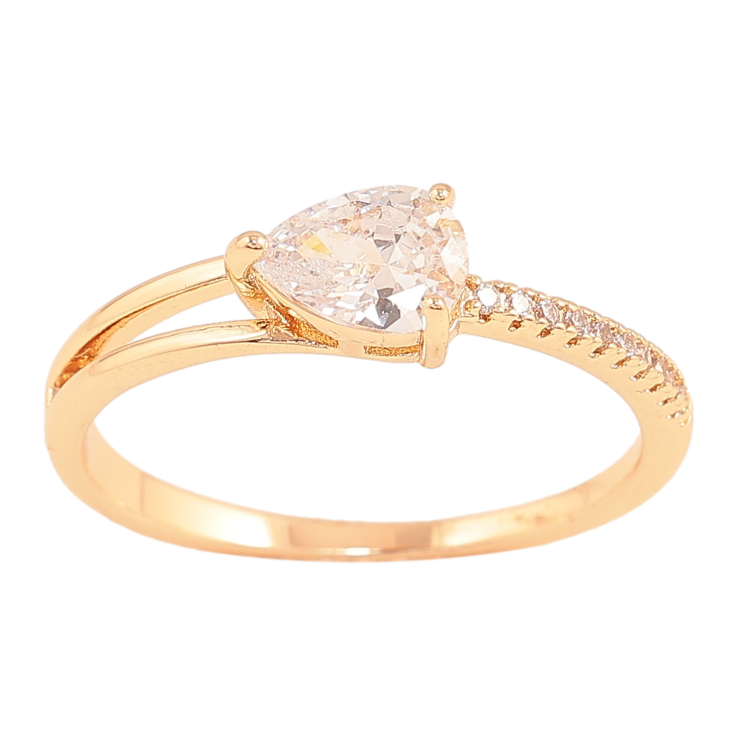 Кольцо Xuping цвет Позолота 18K "Узор с кристаллами" фото №4