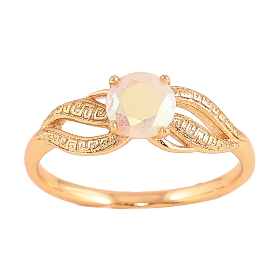 Кольцо Xuping цвет Позолота 18K "Узор с радужным кристаллом" фото №1 Кольцо Xuping цвет Позолота 18K "Узор с радужным кристаллом" фото №1