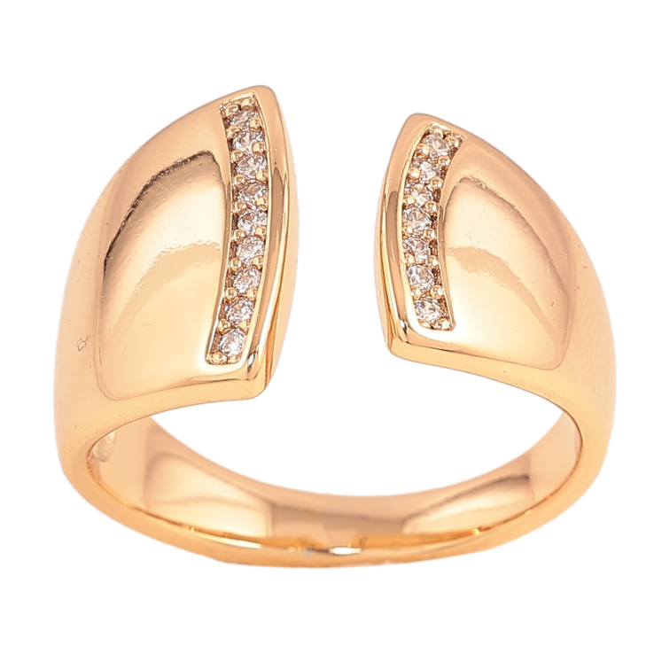 Каблучка Xuping колір Позолота 18K "Візерунок з кристалами" фото №5 Каблучка Xuping колір Позолота 18K "Візерунок з кристалами" фото №5