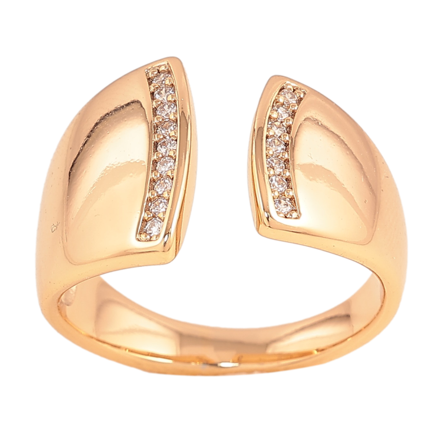 Каблучка Xuping колір Позолота 18K "Візерунок з кристалами" фото №1 Каблучка Xuping колір Позолота 18K "Візерунок з кристалами" фото №1