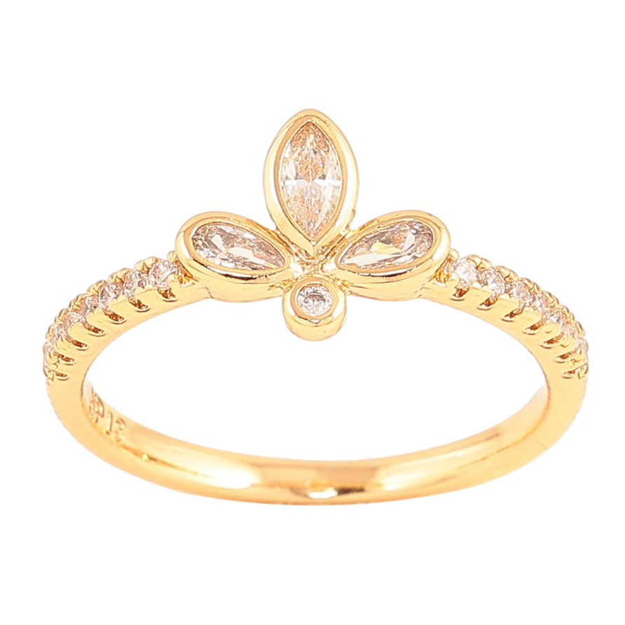 Кольцо Xuping цвет Позолота 18K "Кристальный цветочек" фото №1