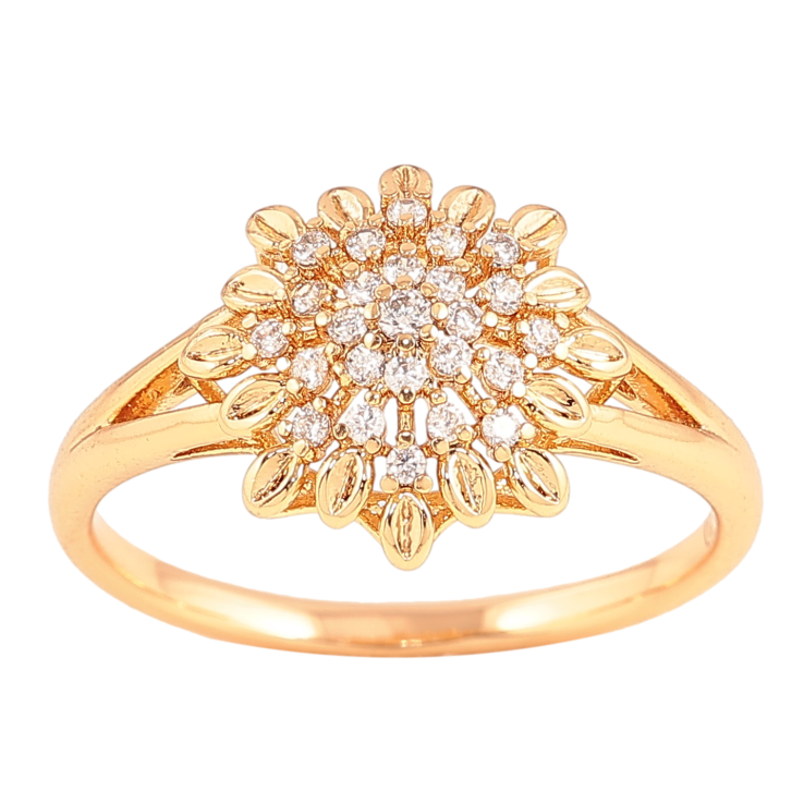 Каблучка Xuping колір Позолота 18K "Сніжинка з кристалами" фото №12 Каблучка Xuping колір Позолота 18K "Сніжинка з кристалами" фото №12