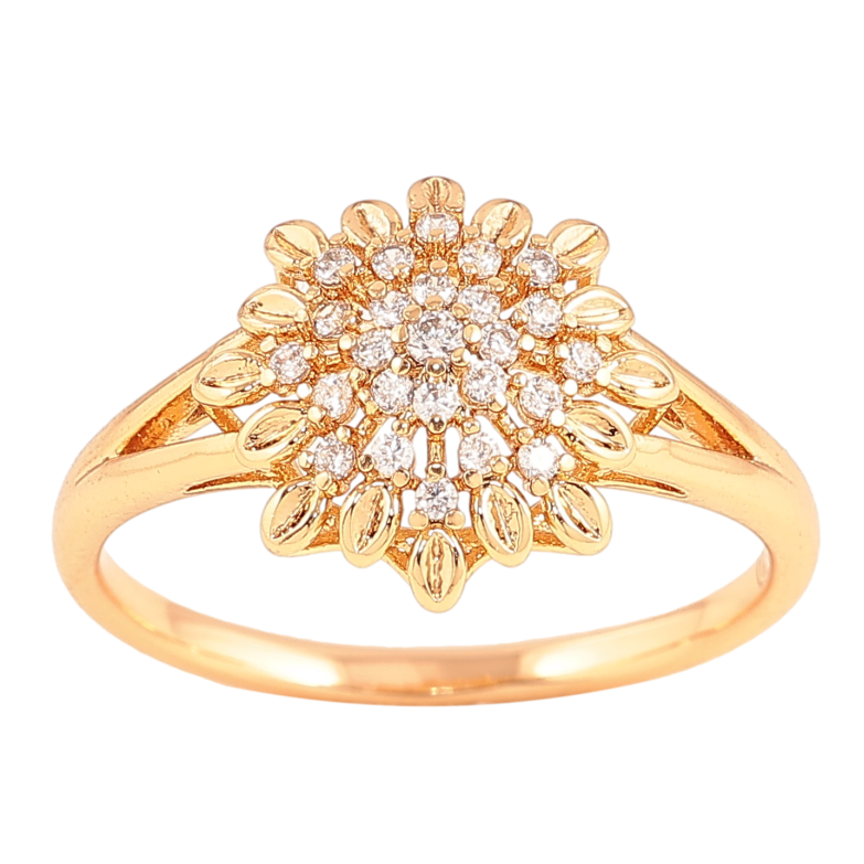 Каблучка Xuping колір Позолота 18K "Сніжинка з кристалами" фото №5