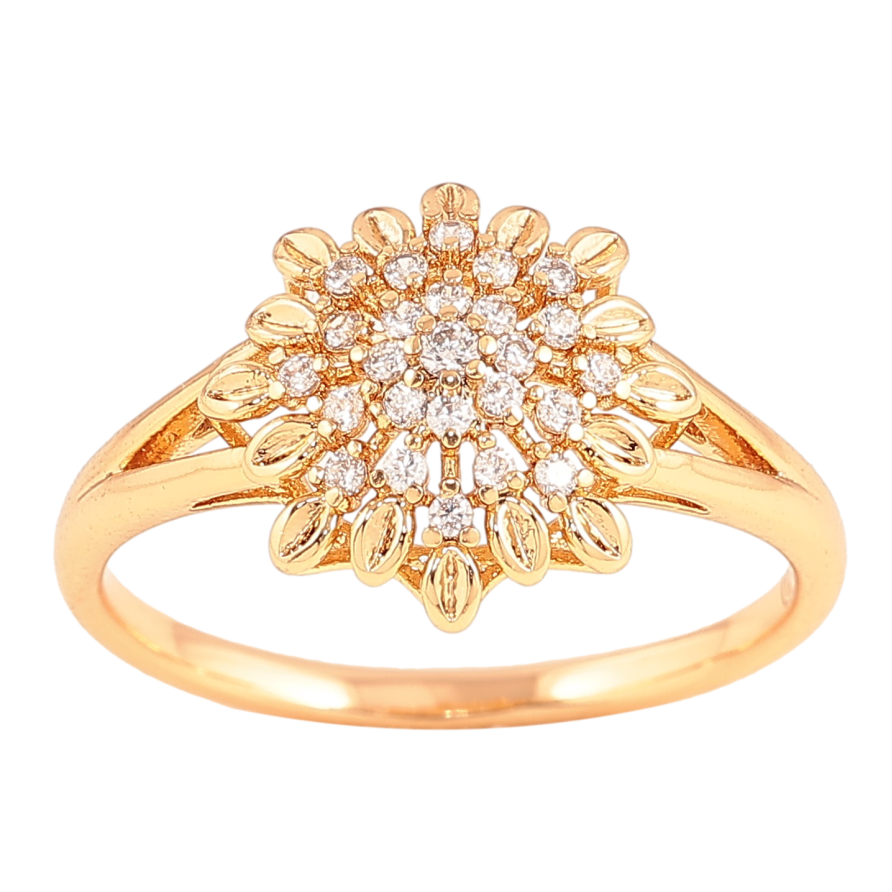 Каблучка Xuping колір Позолота 18K "Сніжинка з кристалами" фото №1