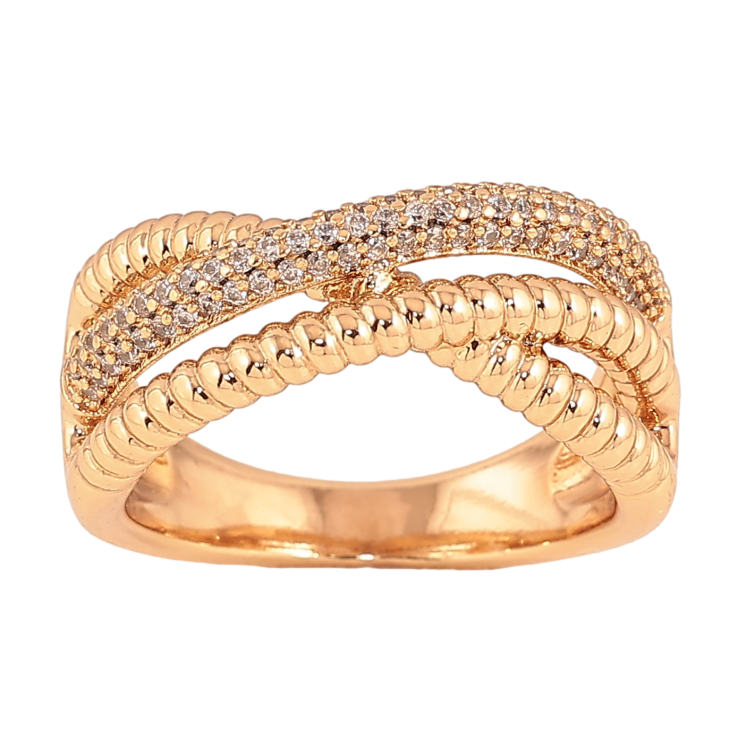 Кольцо Xuping цвет Позолота 18K "Узор с кристаллами" фото №4 Кольцо Xuping цвет Позолота 18K "Узор с кристаллами" фото №4