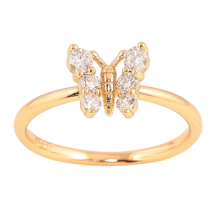 Каблучка Xuping колір Позолота 18K "Кристальний метелик" фото №8