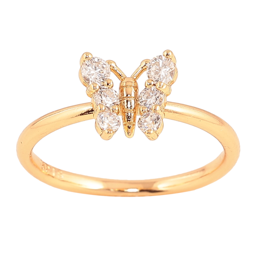 Каблучка Xuping колір Позолота 18K "Кристальний метелик" фото №1 Каблучка Xuping колір Позолота 18K "Кристальний метелик" фото №1