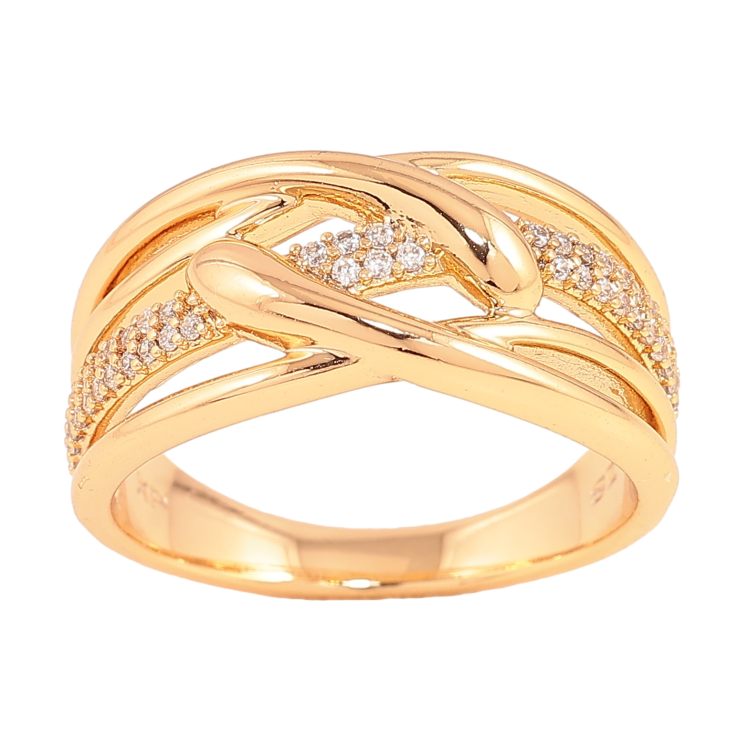 Кольцо Xuping цвет Позолота 18K "Узор с кристаллами" фото №23