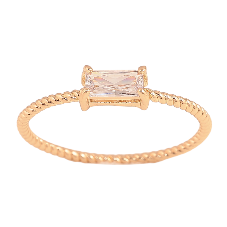 Каблучка Xuping колір Позолота 18K "Кристал на тонкій шинці" фото №13