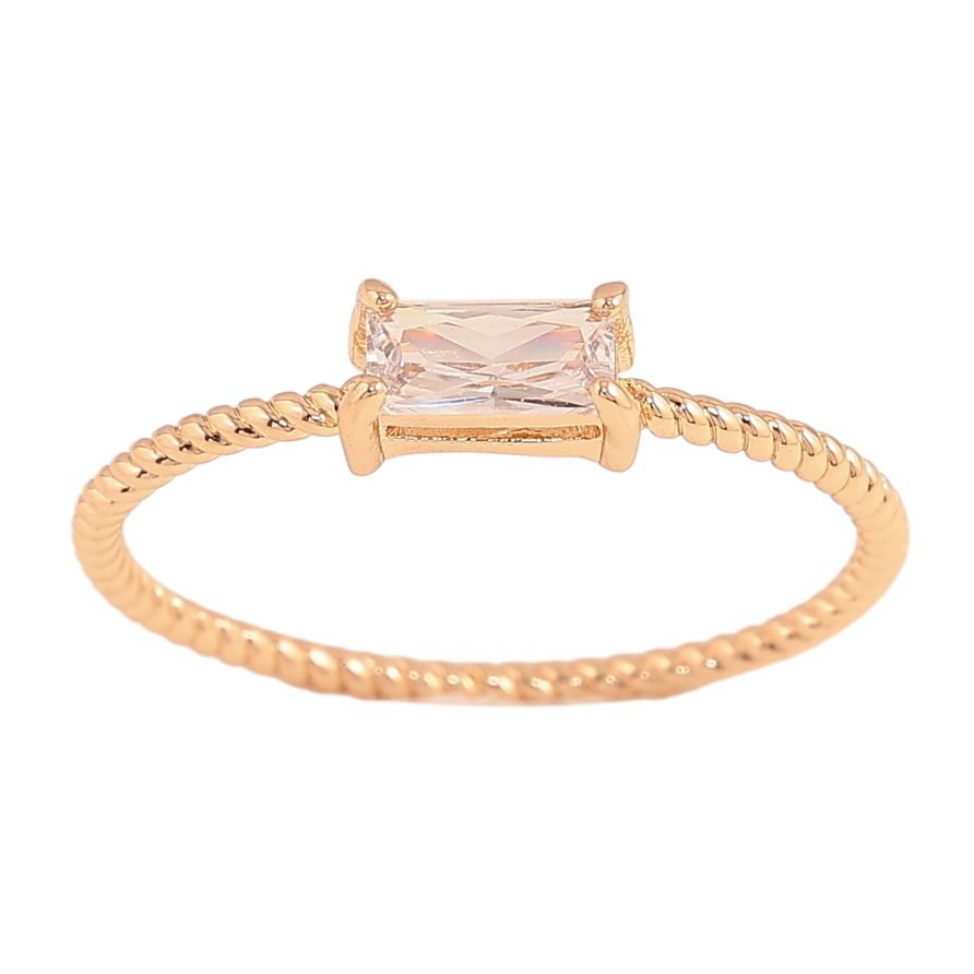Каблучка Xuping колір Позолота 18K "Кристал на тонкій шинці" фото №1 Каблучка Xuping колір Позолота 18K "Кристал на тонкій шинці" фото №1