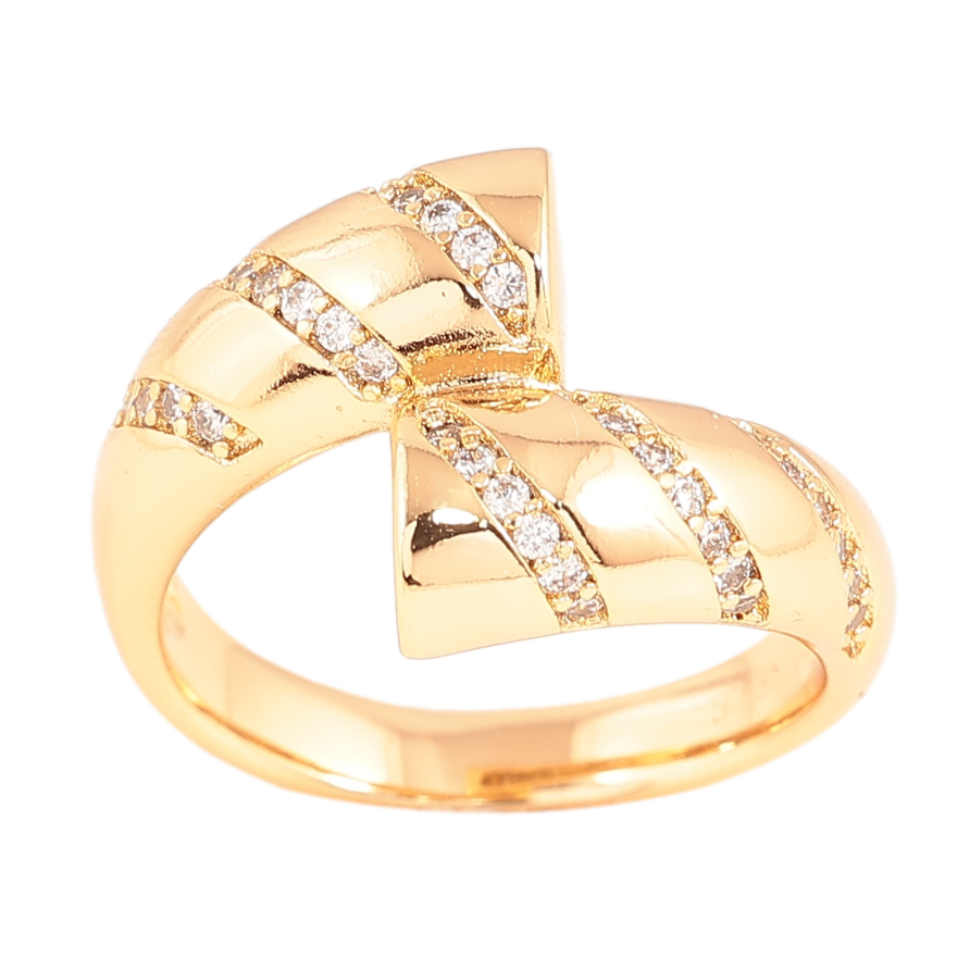 Кольцо Xuping цвет Позолота 18K "Узор с кристаллами" фото №1 Кольцо Xuping цвет Позолота 18K "Узор с кристаллами" фото №1